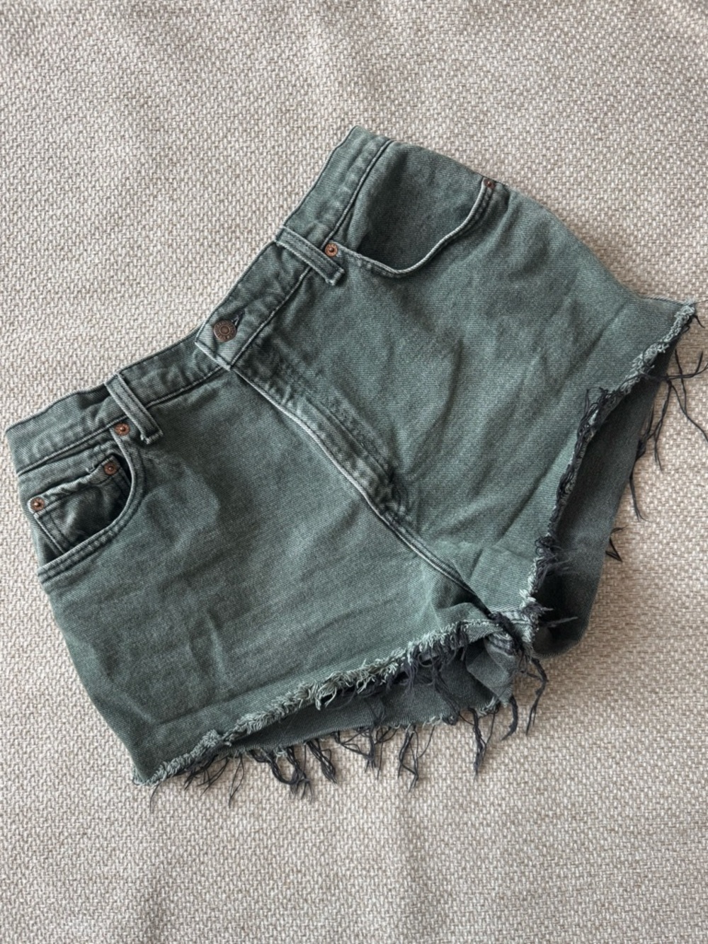Vintage 90s Levi green cutoff shorts